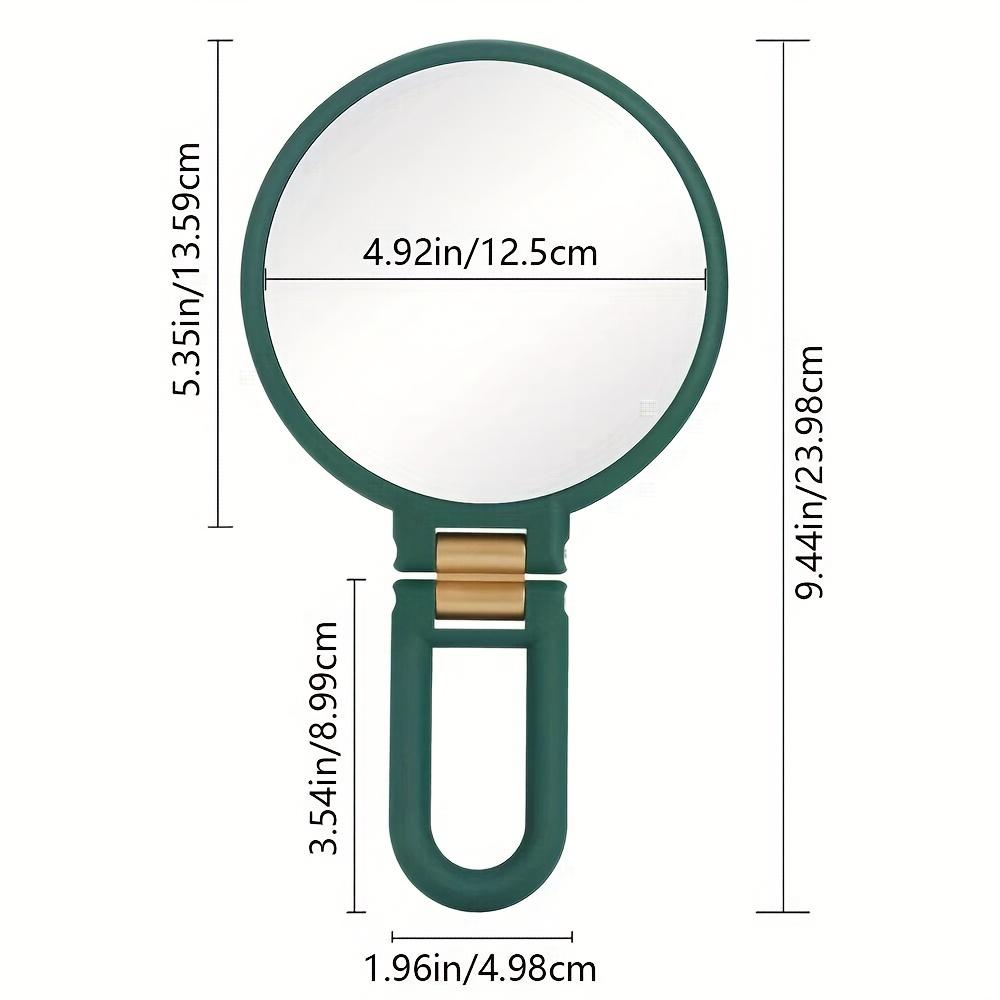 30X Magnifying Makeup Mirror, Handheld Double-Sided Folding Mirror, One Magnifying Glass and One Standard Glass, 360-Degree Rotating Adjustable Handle