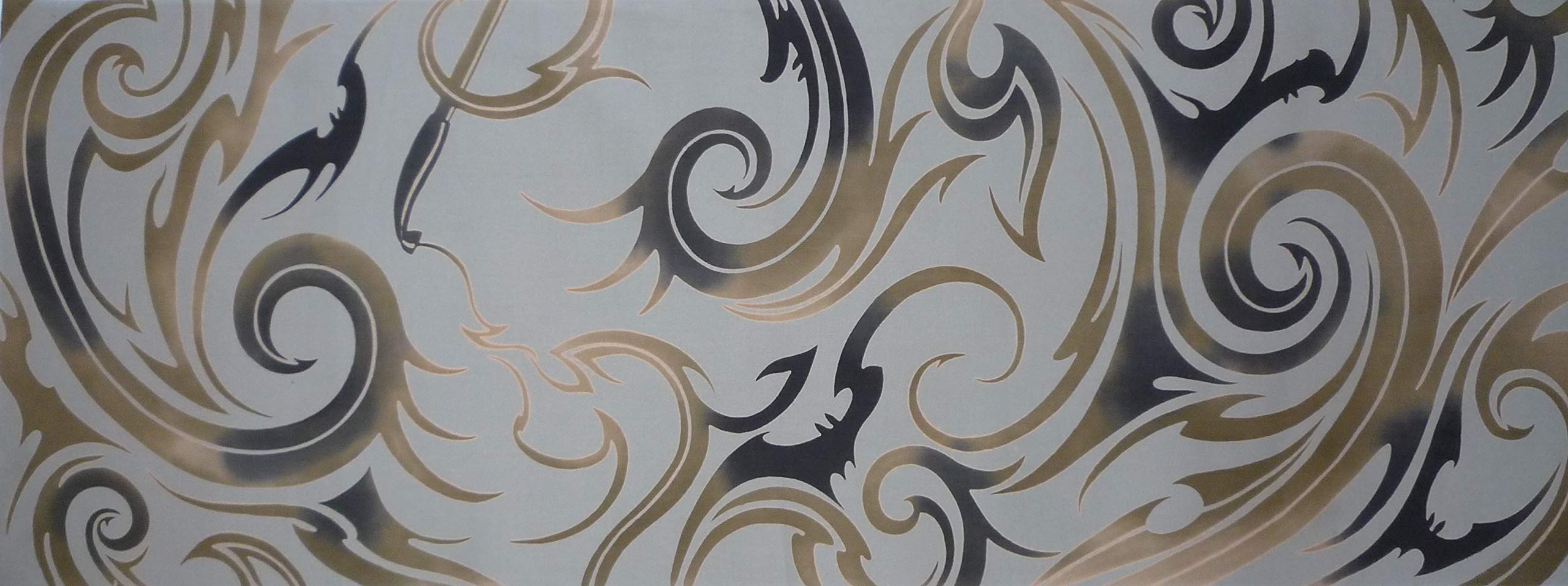 

Todaya Shoten Tenugui Hand Kiseru 1209 Niwa-zome Towel, Smoke,