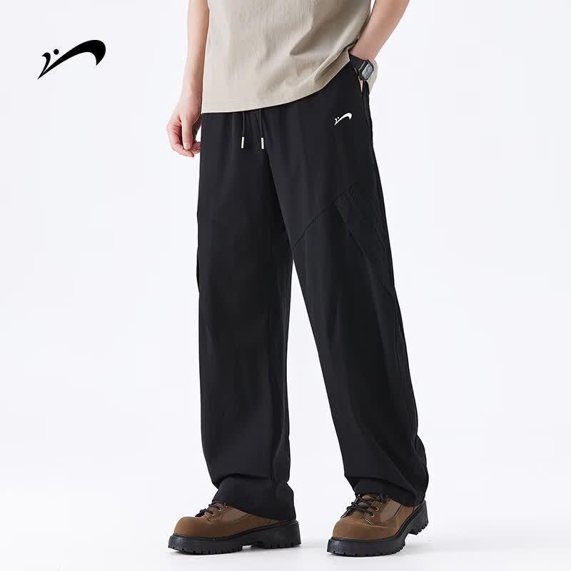 Guirenniao Men's Ice Silk Outdoor Sports Straight-leg Pants