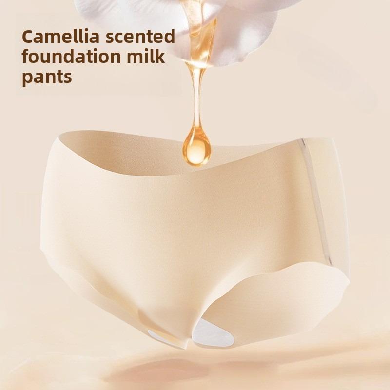 Lady Plus Size Summer Camellia Fragrance Without A Scratch Mulberry Silk 10A Antibacterial Extension Crotch Triangle Briefs