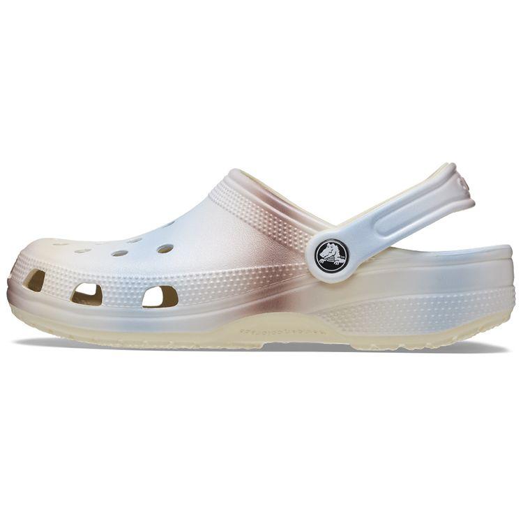Crocs Unisex White EVA Classic Color Block Marbled Clogs 208981-2Y3