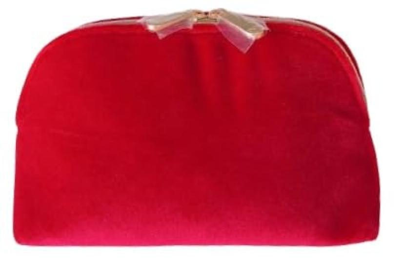 Dior Christian Dior Dior Red Pouch Velvet Cosmetic Pouch Novelty Pouch Logo [Used]