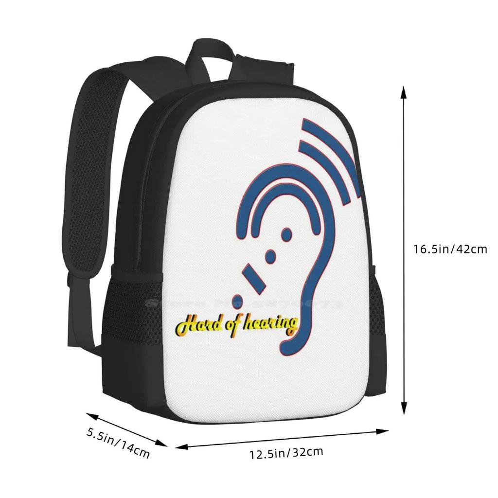 Hard Of Hearing-Hearing Impaired Hot Sale Schoolbag Backpack Fashion Bags Hard Of Hearing Asl American Sign Language Deaf