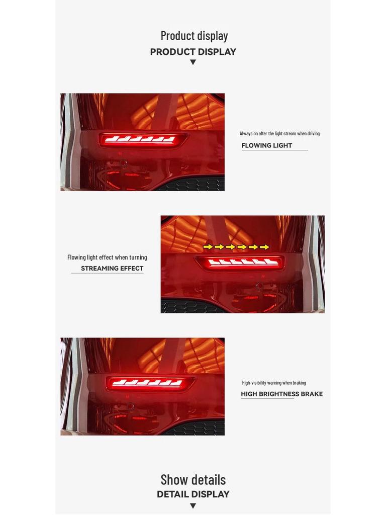 LED Rear Bumper Light Upgrade for 2020-2024 Nissan Sylphy: Reflectors, Brake Warning, Turn Signals