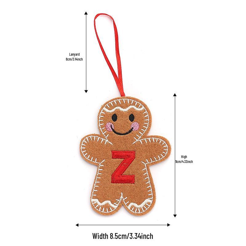 Christmas Gingerbread Man Ornaments: Festive Alphabet Hanging Decorations