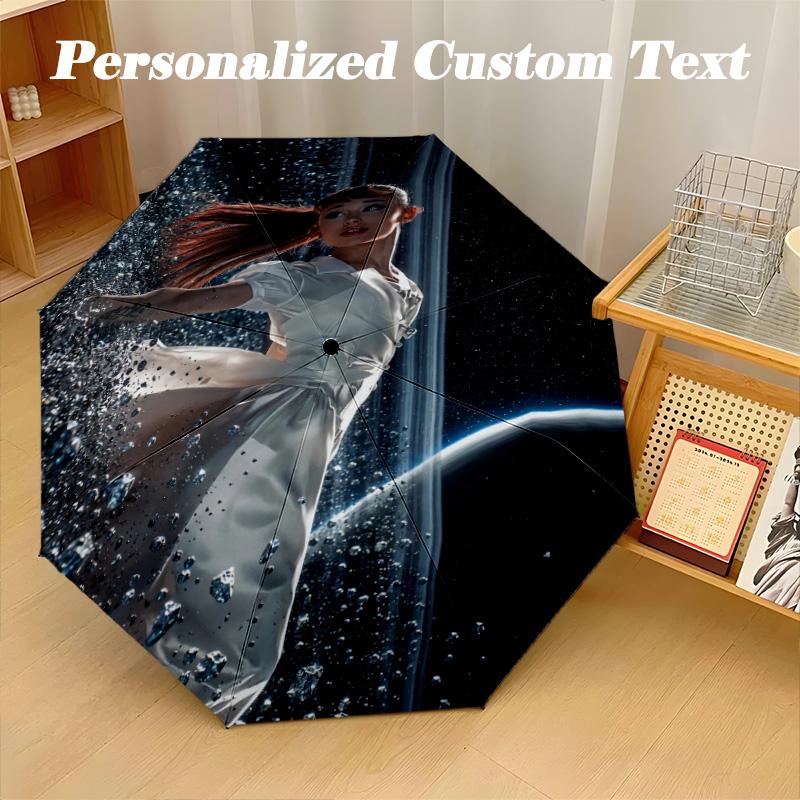 Portable Auto Folding Umbrella,Ariana Grande 8 Rib Waterproof Umbrella For Camping Commute