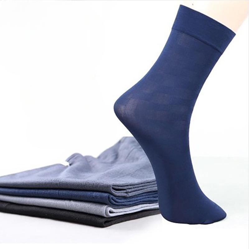 5 Pairs of Men's Summer Thin Business Breathable Mid Calf Stockings