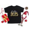 Women's Merry Chrismas Christmas 2025 New Year's Santa Claus Crew Neck Plus Size Short Sleeve Women's Top