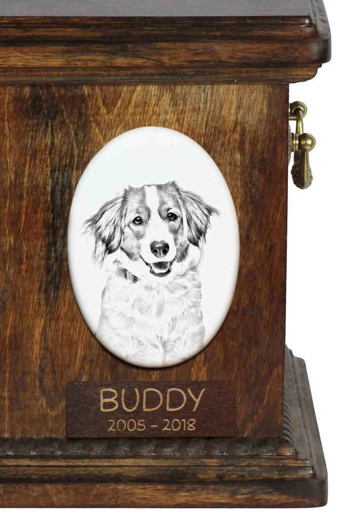 Kooikerhondje - commemorative plaque with a photo of a dog, tombstone with a print, personalized oval plaque from the Art-Dog brand