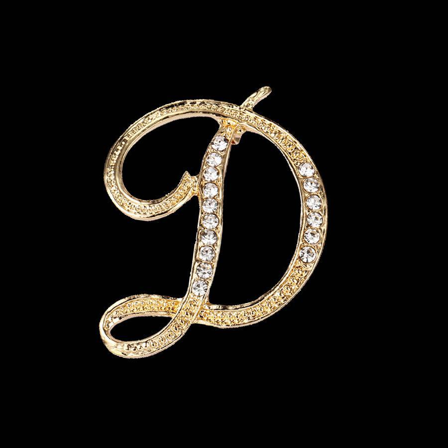 

Значок-брошь в виде модной буквы: Креативный значок на пиджак для мужчин и женщин D золотой