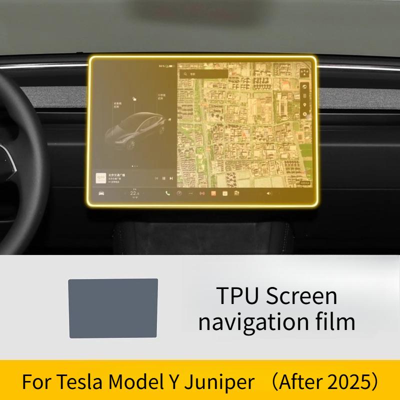 TPU Interior Protective Film for Tesla Model Y Juniper Juniper 2025 2026 Navigation Screen Anti-Scratch Sticker Car Accessories