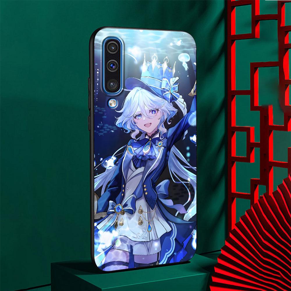 Cute Furina Genshin Impact Case for Samsung Galaxy A10s A50 A50s A02s A03s A20 A30 A20e A70 A70s A20s A30s A10 Black Phone Cover