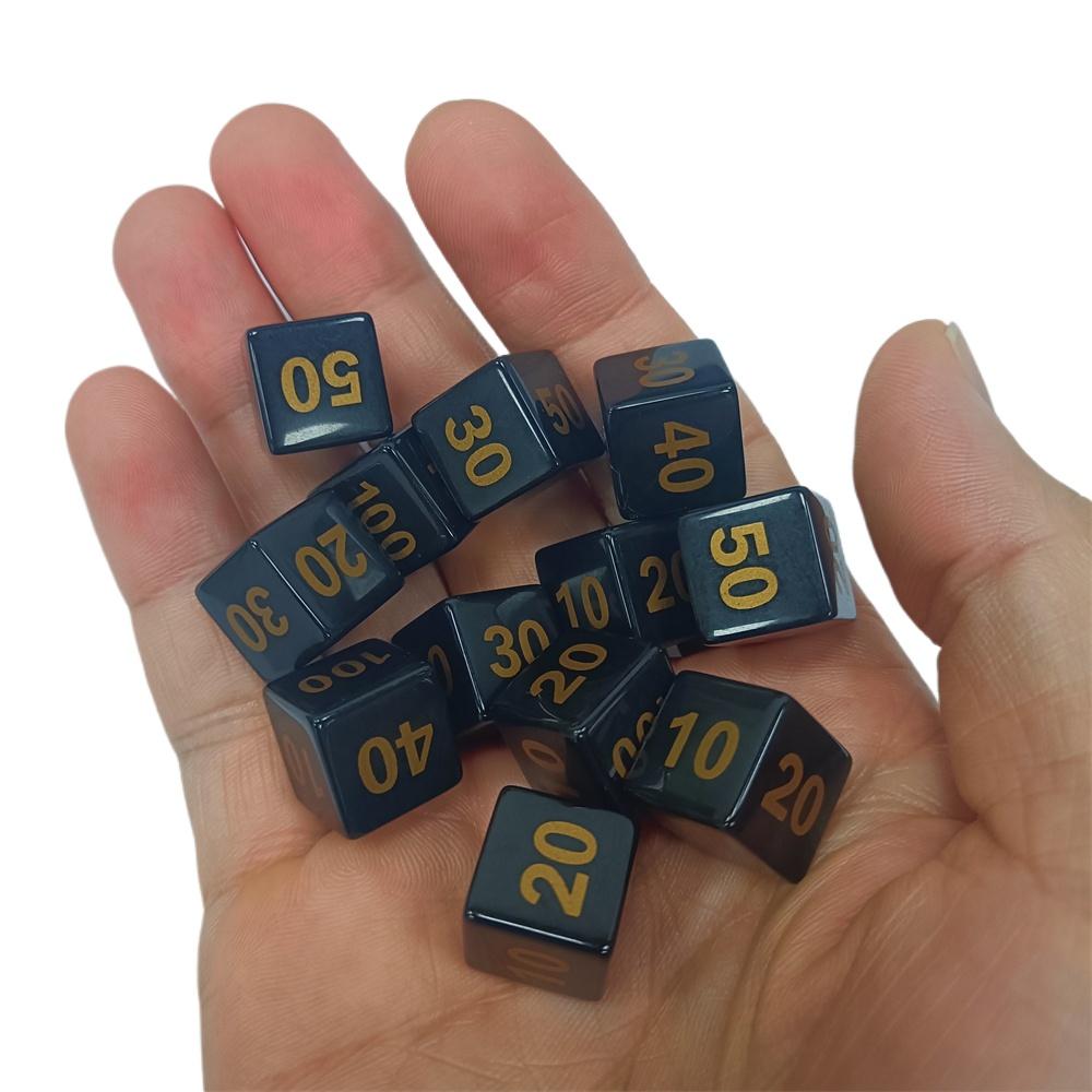 10st 14mm 0,55" Akryl Battle Deck Exklusiva Skade Räknare Tärningar för Pokemon Spel