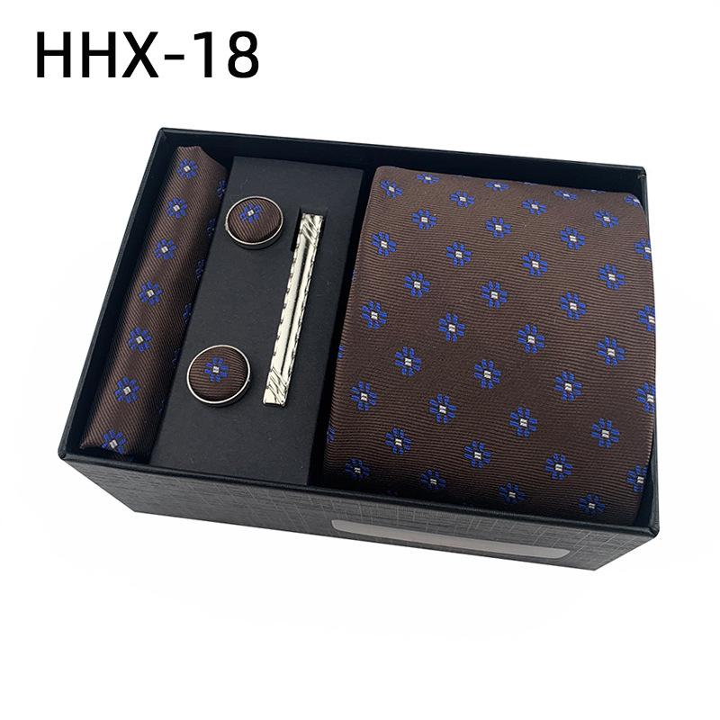 Paisley Men'S Tie Square Cuff Tie Clip Gift Box Set Business Casual Tie Black Gift Box