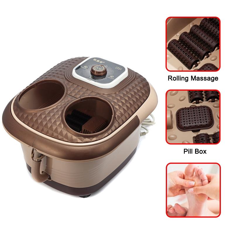 500W Rolling Vibration Heat Electric Oxygen Bubbles Foot Massage Electric Foot Spa Bath Massager