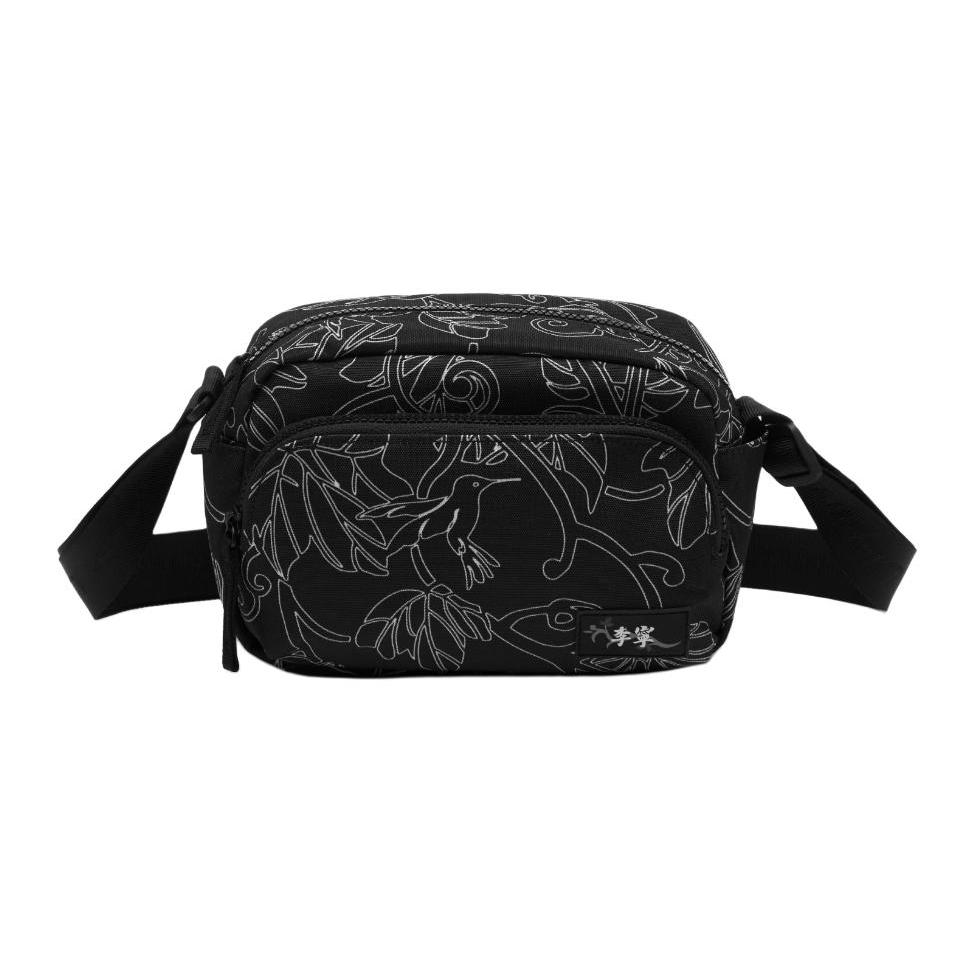 

New LiNing Chinese Culture Series Polyester Crossbody Bag Unisex Black All Over Print ABDU105-2 21.5*10*15.5CM