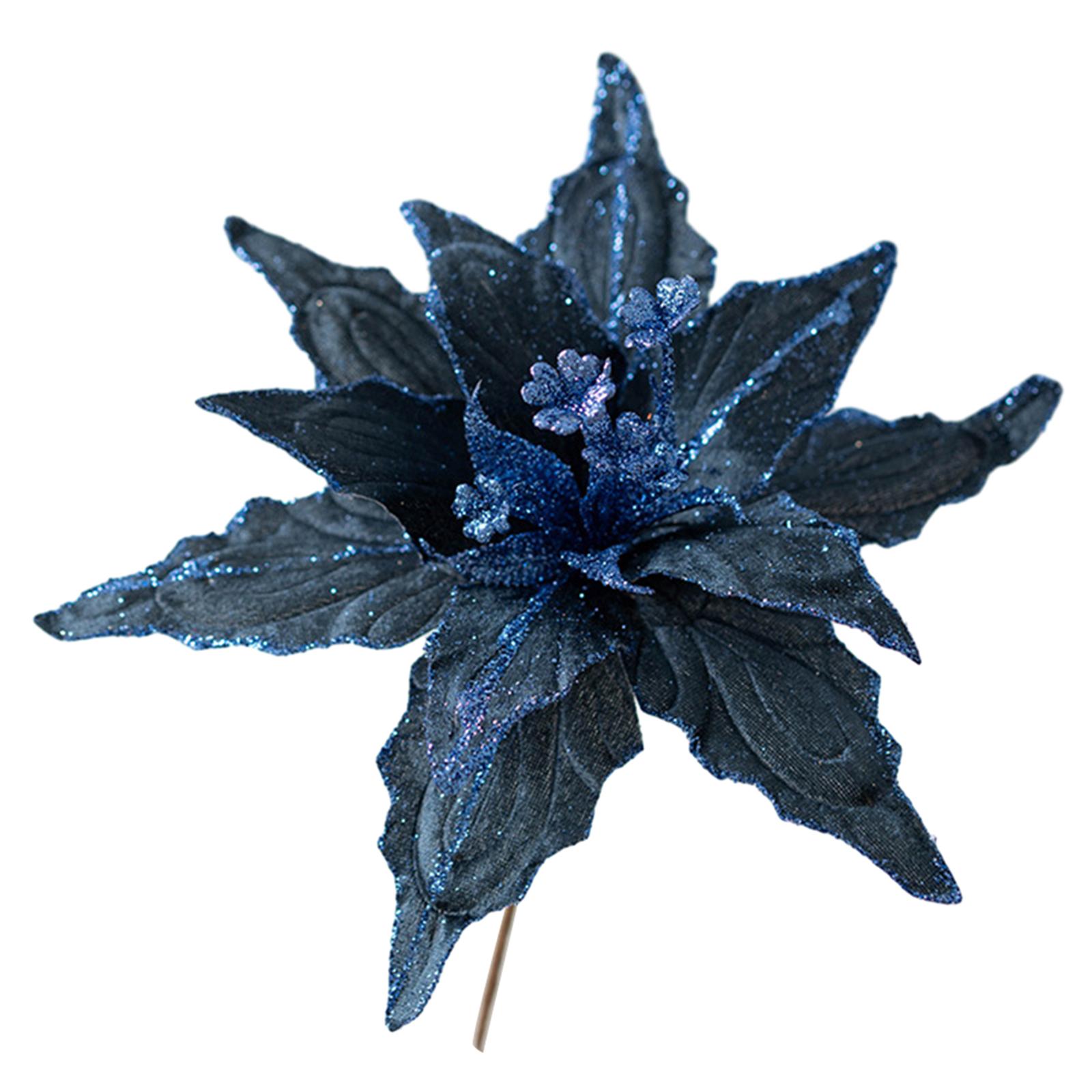 

Christmas Glitter Flower Ornament Ornamental Trees Party Decoration Wedding Decoration Beautiful Ornament Bling Flowers синій