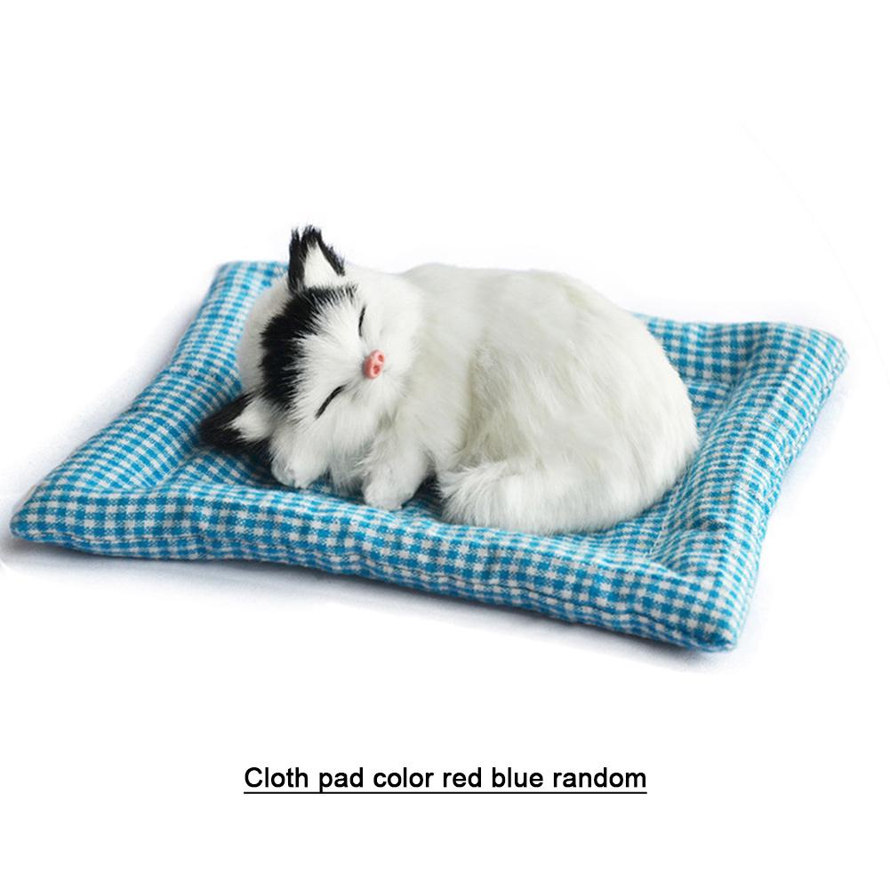 Simulation Mini Cat Cloth Pad Plush Cats Children Birthday Gifts Creative Imitation Ornaments Home Fireplace Decoration Supplies