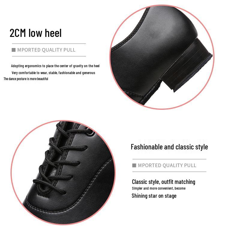Men's Black & White Shiny Leather Low Heel Modern Dance Shoes with Soft or Fur Sole