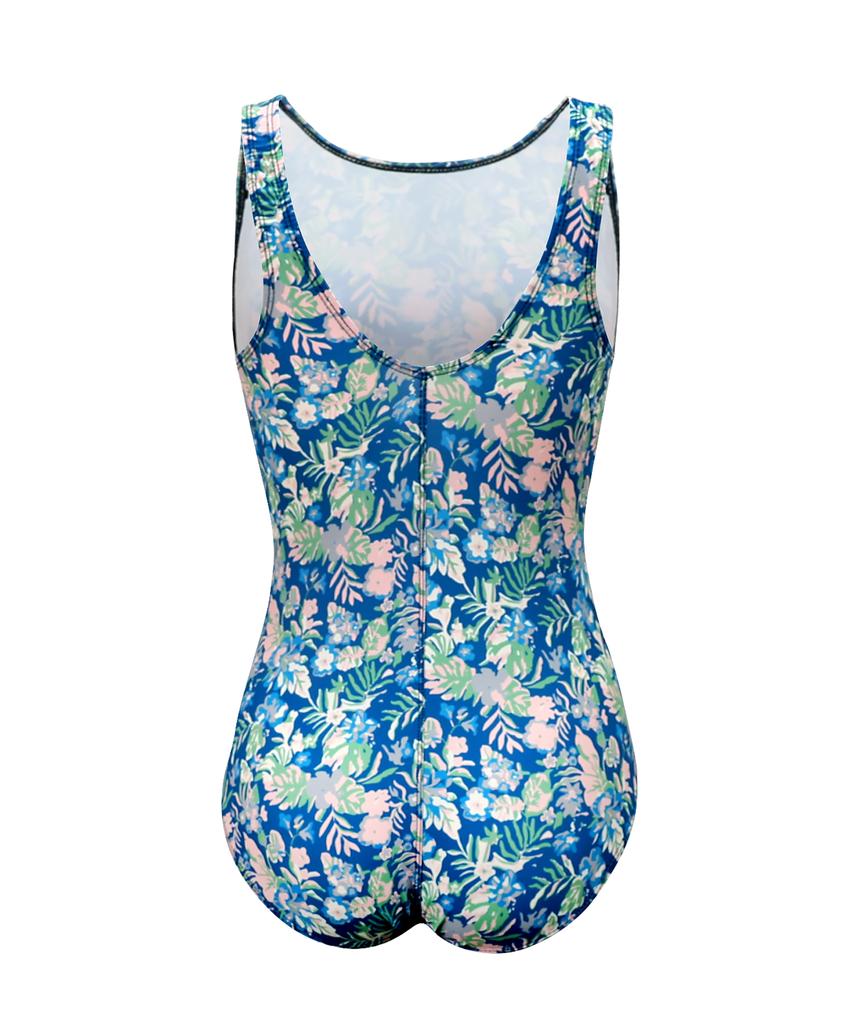 Akuatika Women'S Mid-Cut Indoor Swimsuit Aqa1660 General Use Goggles Pouch Nose Clip 7-Piece Set