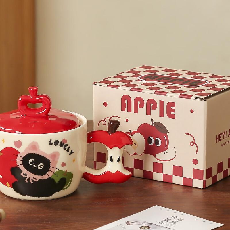 

Shangqi Creative Apple Cat Ceramic Mug