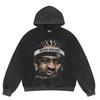 Mens Vintage Washed Hoodie With Distressed Graphic Print Loose Fit Cotton Pullover Fall Casual Wear