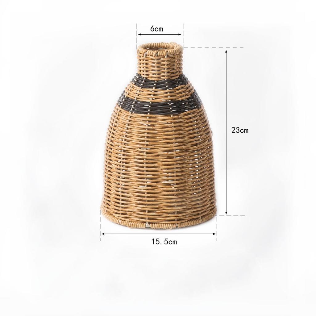 Retro Handmade Woven Vase Imitation Rattan Flower Plant Potted Flower Basket Bouquet Holder Wedding Home Office Table Decor
