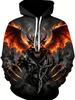 Unisex Halloween American Women's New Autumn Horror Skull Print micro Elastic Comfortable Hooded Sweatshirt Outdoor Street Style Top