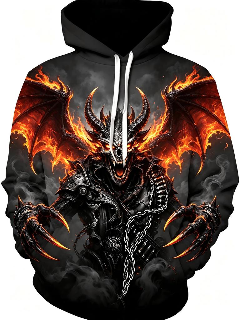 Unisex Halloween American Women's New Autumn Horror Skull Print micro Elastic Comfortable Hooded Sweatshirt Outdoor Street Style Top