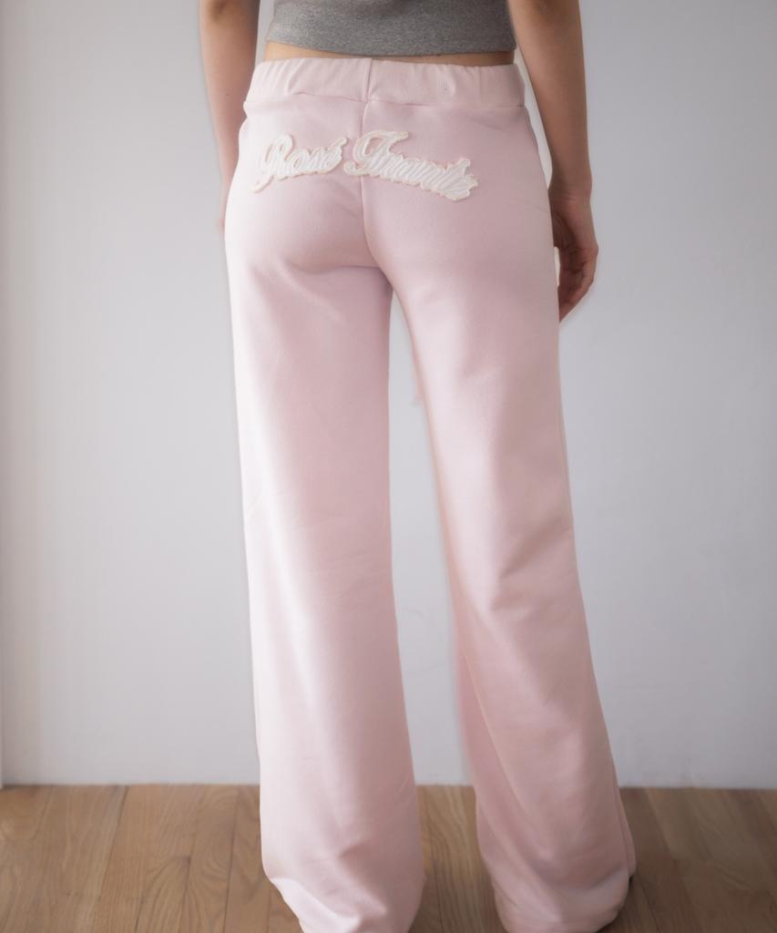 ROSEFRANTZ Patchwork Bootcut Sweatpants [Pink]