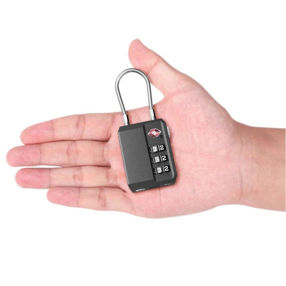 New TSA 3 Digit Combination Lock Anti-theft Lightweight Customs Password Lock Security Tool Wire Rope Padlock Travel