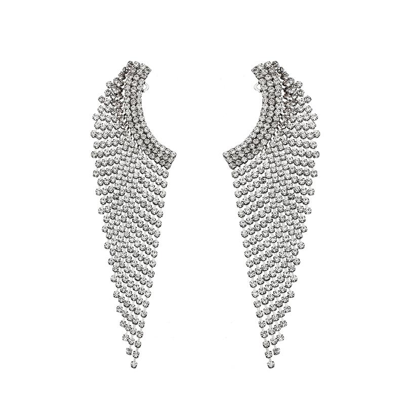 Stonefnas Long Tassel Ear Clip Earrings No Piercing for Women Girls 2022 Ear Cff Unusual 2022 Trend New Women's Jewelry Luxury