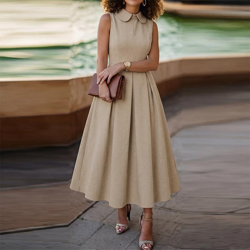 ZANZEA Women Elegant Doll Collar Summer Casual Sleeveless Dress