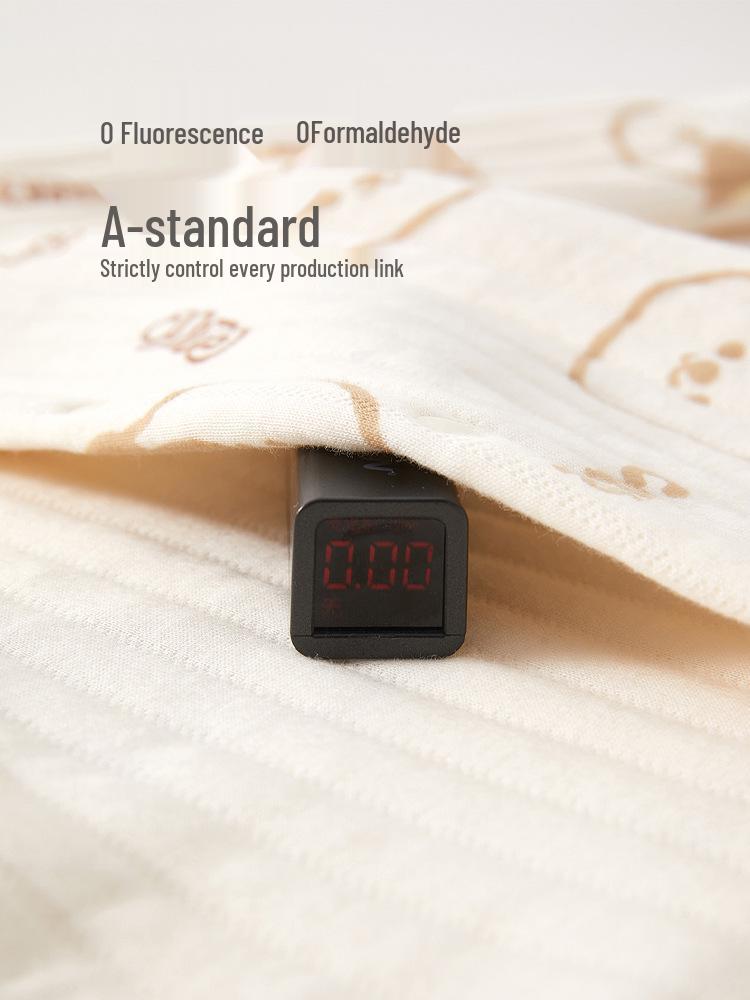 Trójwarstwowy pikowany bawełniany pajacyk piżama dla noworodka - Ciepły jesienno-zimowy homewear kombinezon do raczkowania