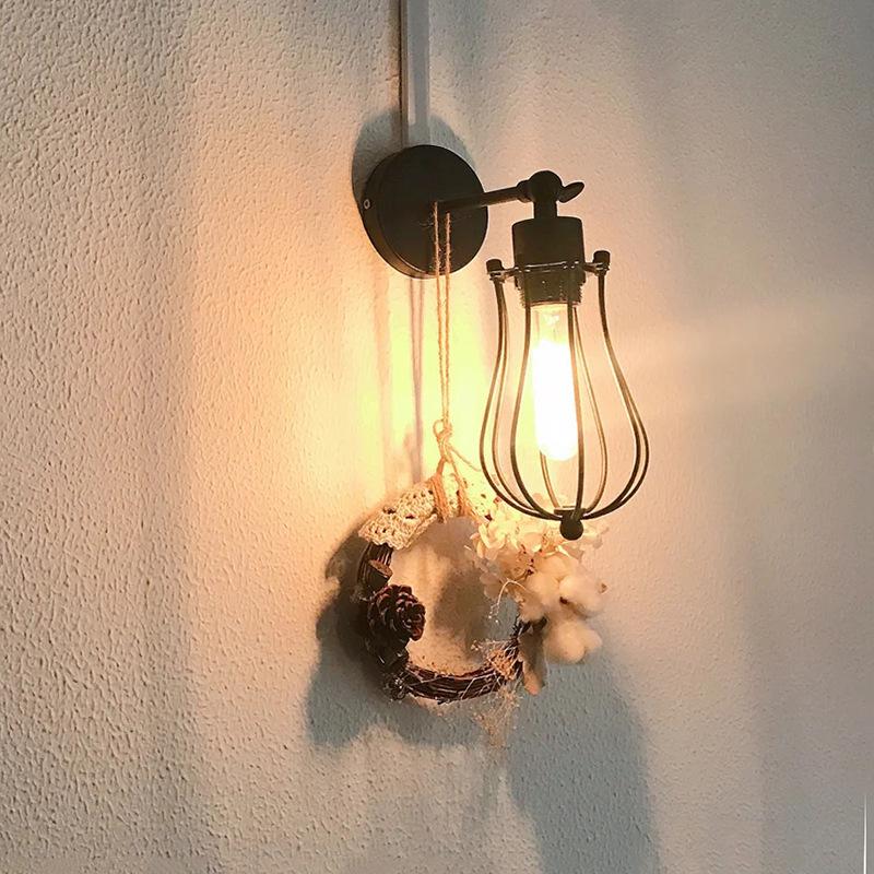 Retro Industrial Outdoor Wall Lamp - Iron Art for Hallway, Corridor, Balcony, or Restaurant