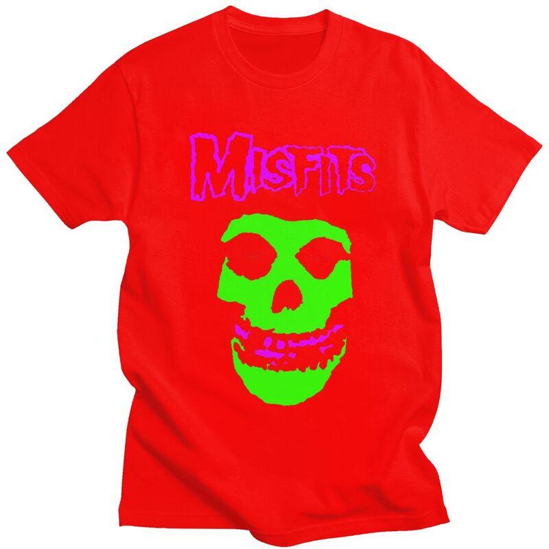 

Мужская футболка на заказ в стиле Хоррор Панк Рок Misfits с черепом 100% хлопок Повседневные футболки Футболки Приталенный крой S