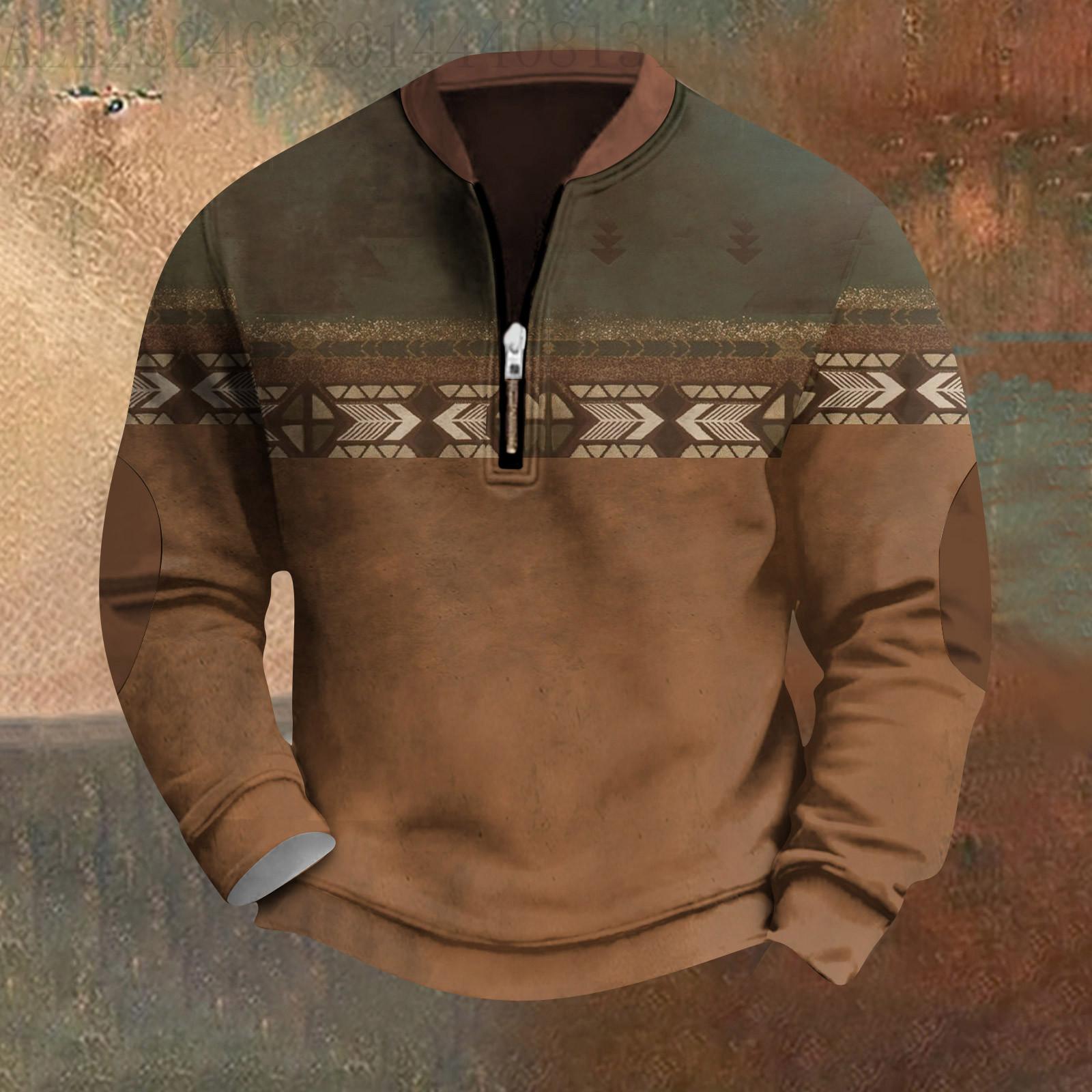 

Чоловічий світшот у стилі ретро з градієнтним принтом L коричневий