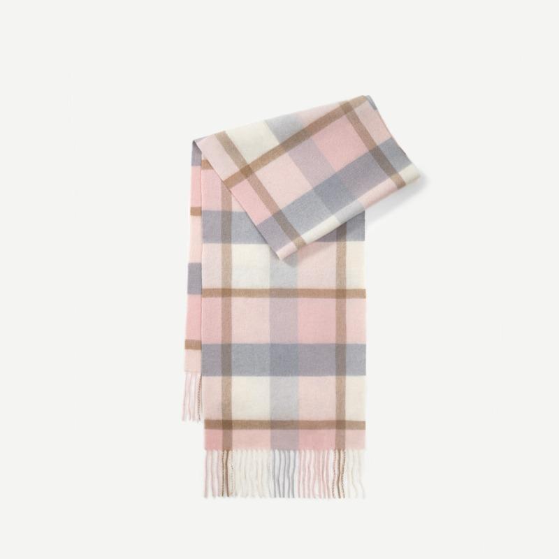 High quality plaid 100% wool scarf, female Korean atmosphere scarf, versatile simple fringed shawl