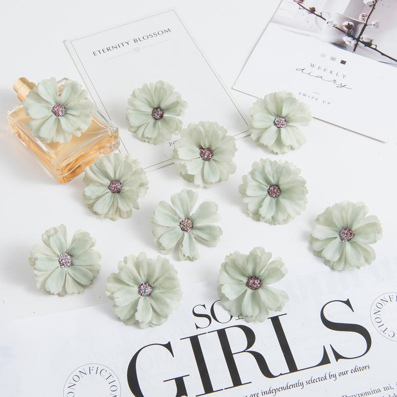 10/20pcs Artificial Flowers Cheap Daisy Heads Mini Home Wedding Decorations Diy Scrapbooks Fake Plants Festival Wreath Headdress