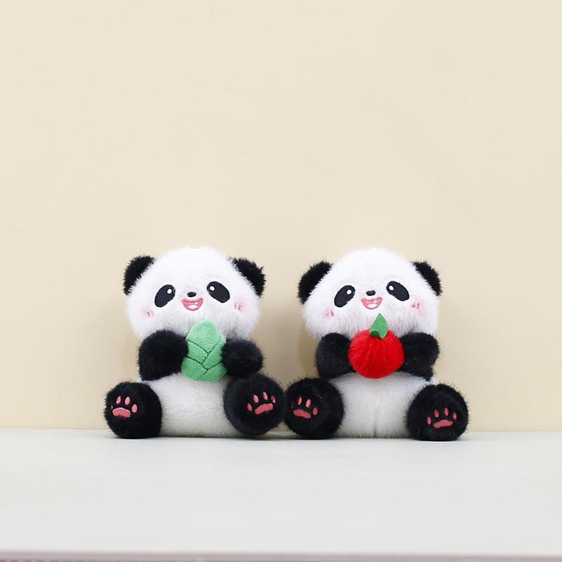 Delightful Cartoon Panda Plush Toy Keychain Super Soft Cuddly Bag Charm