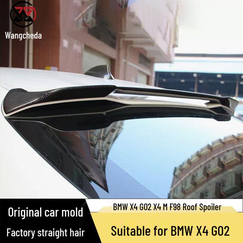 BMW X4 G02 Carbon Fiber Roof Spoiler | X4M F98 Rear Window Deflector | No-Drill Tail Spoiler Modification