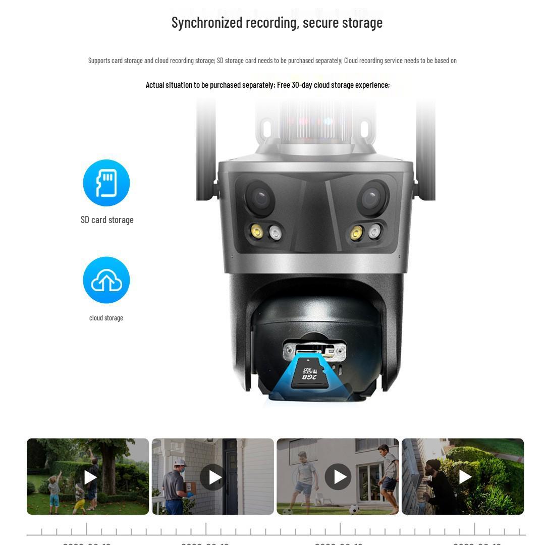 

Four-Eye ICSee PTZ Camera: 8x Zoom, Outdoor Panoramic, No Dead Angles Quad-view 8x Zoom (No Power)