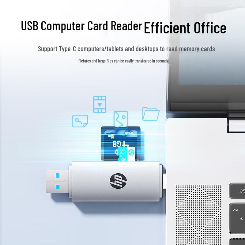 HP Dual-Head USB/Type-C SD/TF Card Reader