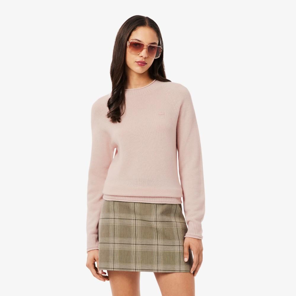 [Lacoste] Women s Carded Wool Crewneck Sweater AF4160-55NADY 34