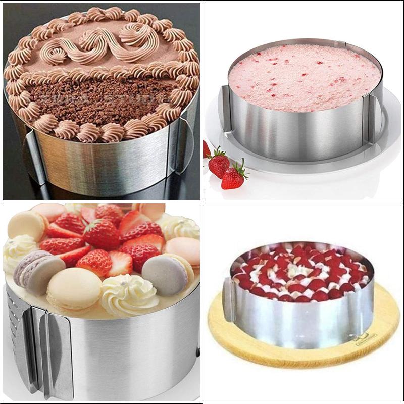 Cake Baking Tool 6~12inch Cake Mold Ring Adjustable Stainless Steel Transparent Mousse Collars Household Kitchen Supplies TMZ