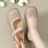GKTINOO Echtes Leder Damen Ballerinas Sommerschuhe Frau Plateau Casual Slipper Lochmuster Runde Zehenpartie Weiche Bequeme Sandalen Weiblich