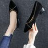 Fashion Ladies Pumps Chunky Heels Women's Shoes Block Heel Low Elegant Pointed Toe Luxury Brand With Discount Comfortable 39 Chic Point
