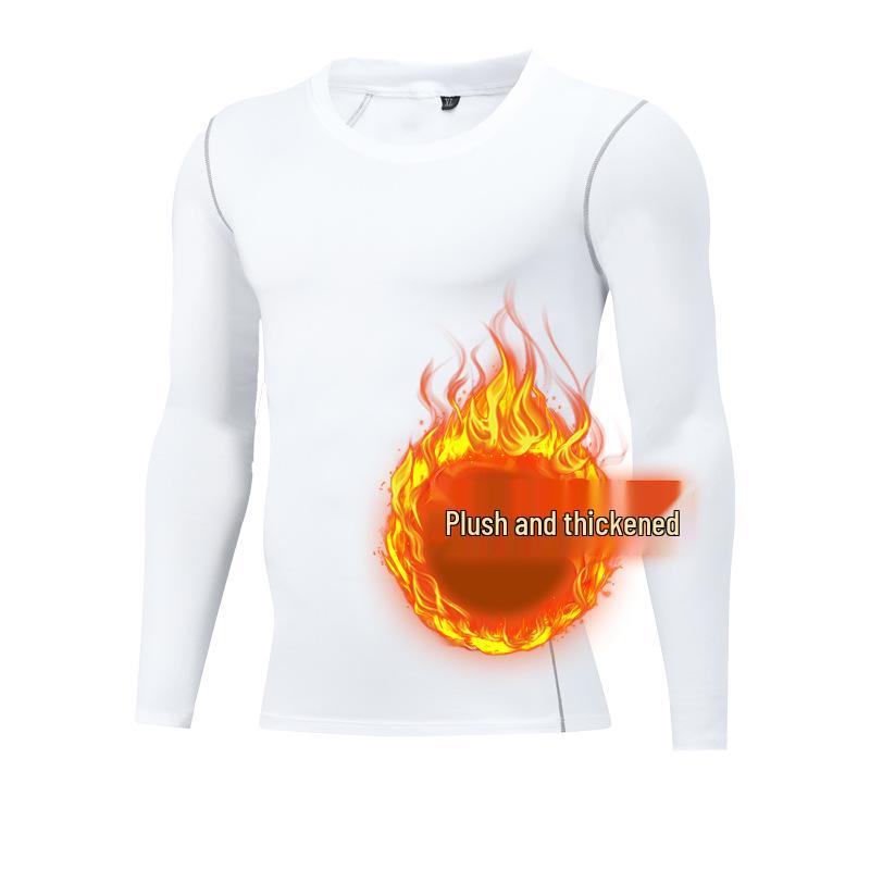 Men's Quick-Dry Basketball Compression Set - Fleece-Lined Long Sleeve Fitness Base Layer