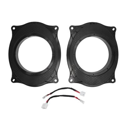 Lot de 2 entretoises d'adaptateur de haut-parleur de porte noires de 6,5 pouces avec faisceau de câbles de remplacement pour Corolla
