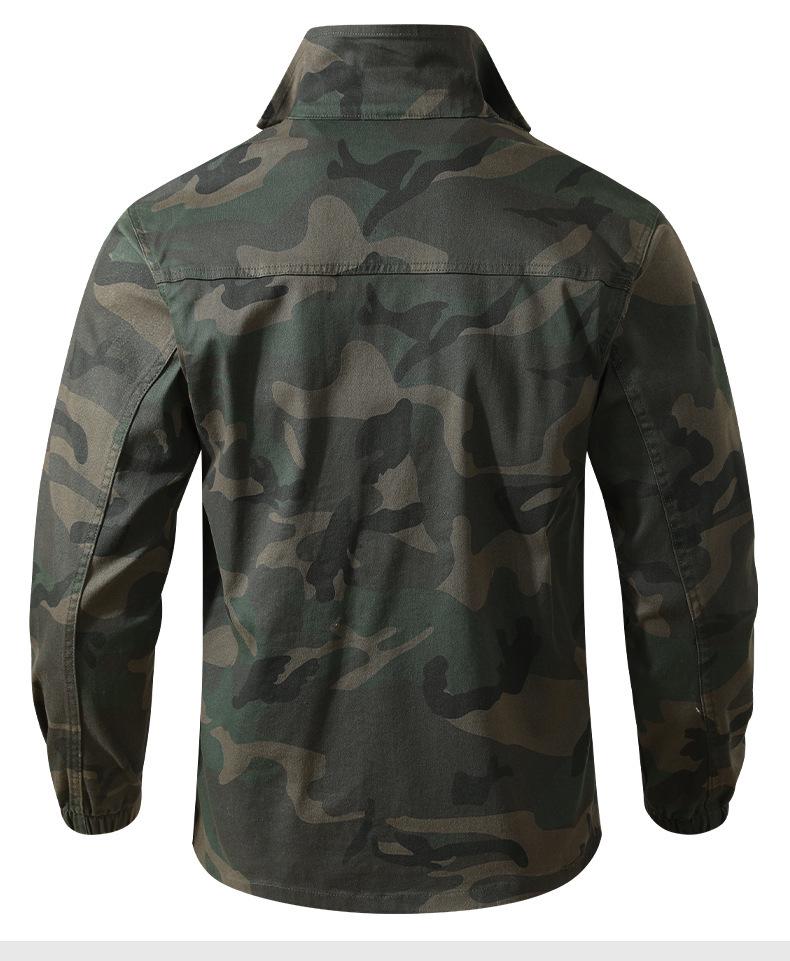 Unisex Spring/Autumn Elastic Camouflage Workwear Set - Cotton, Anti-Scald, Wear-Resistant, Ideal for Auto Repair